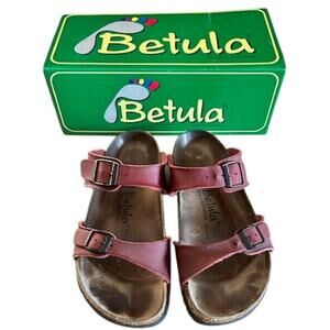 Betula by Birkenstock Bump Two-Strap Sandals EU 39 (US W 8–8.5) – Sanguine Red